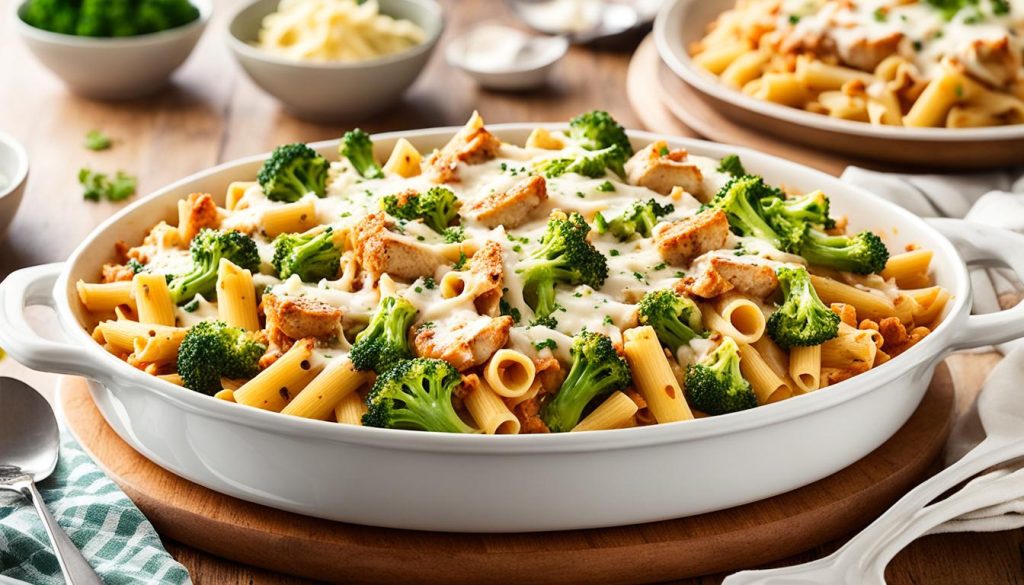 mom's chicken and broccoli baked ziti