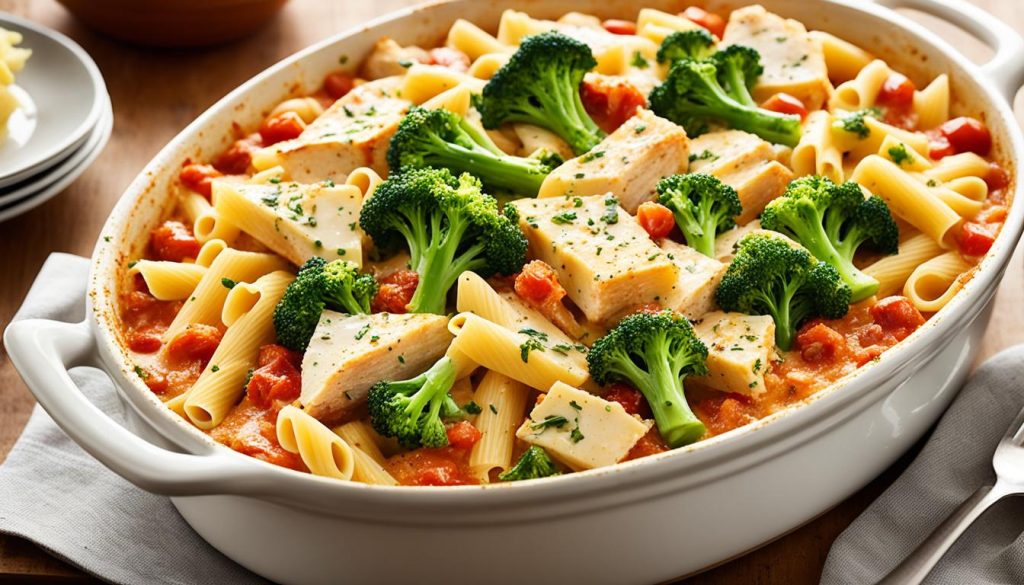 mom's chicken and broccoli baked ziti