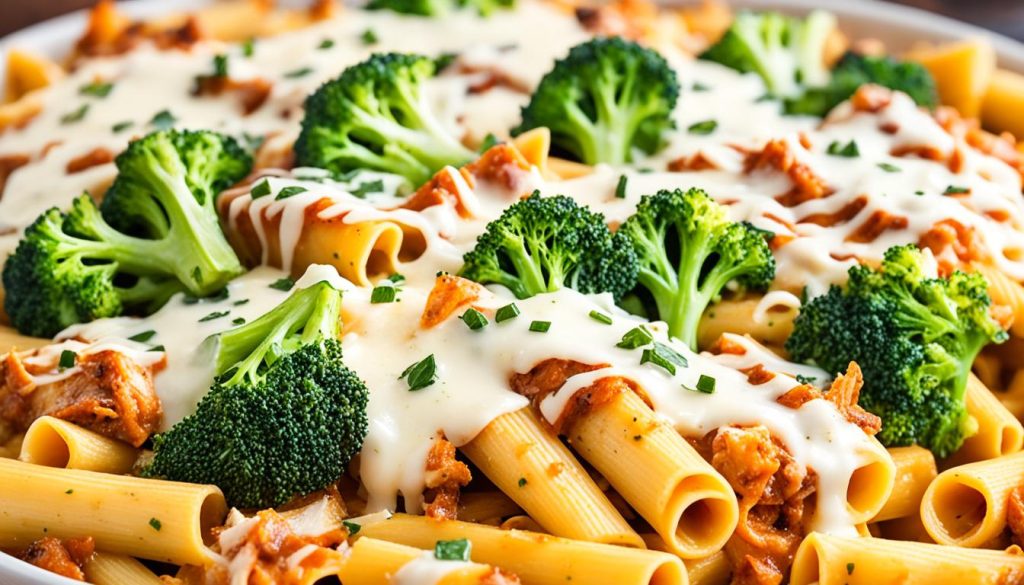 mom's chicken and broccoli baked ziti